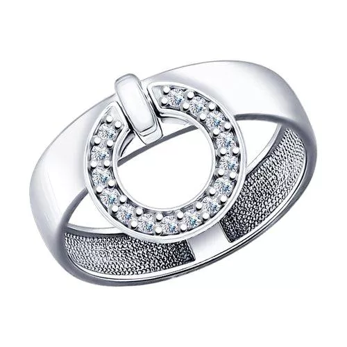 Кольцо из серебра с фианитами