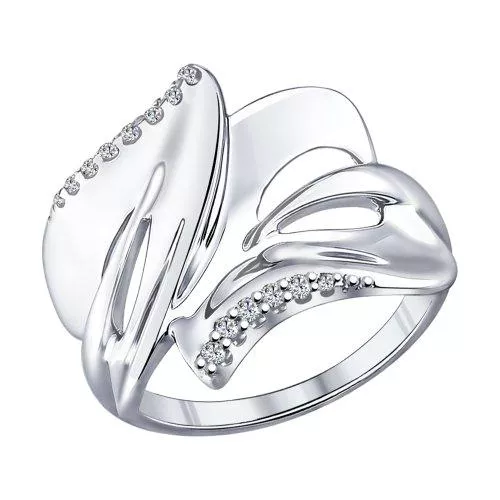 Кольцо из серебра с фианитами