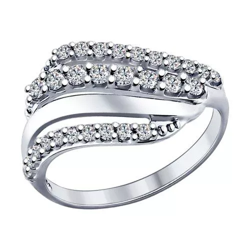 Кольцо из серебра с фианитами