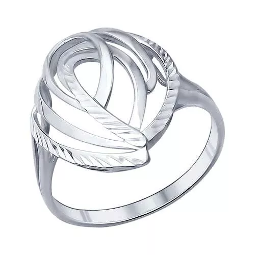 Кольцо из серебра с алмазной гранью