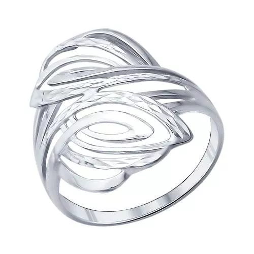 Кольцо из серебра с алмазной гранью