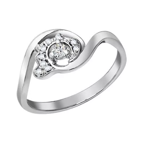 Кольцо из серебра с фианитами