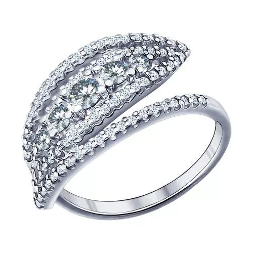 Кольцо из серебра с фианитами