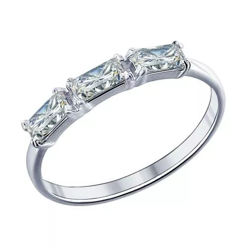 Кольцо из серебра с фианитами