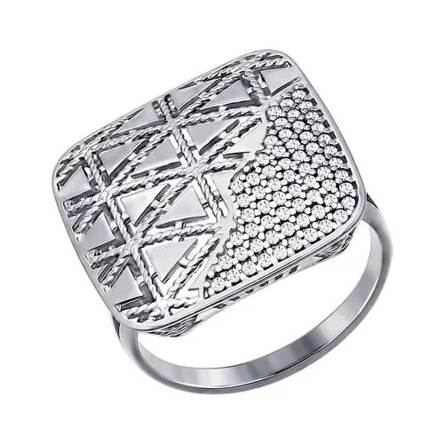 Кольцо из серебра с фианитами