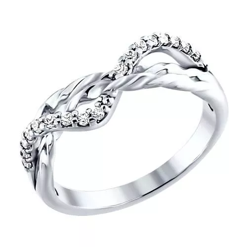 Кольцо из серебра с фианитами