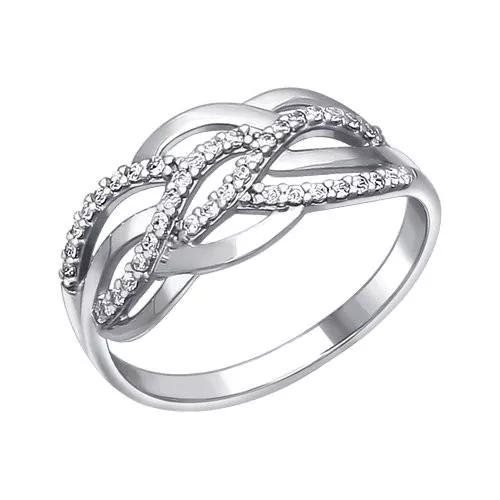 Кольцо из серебра с фианитами