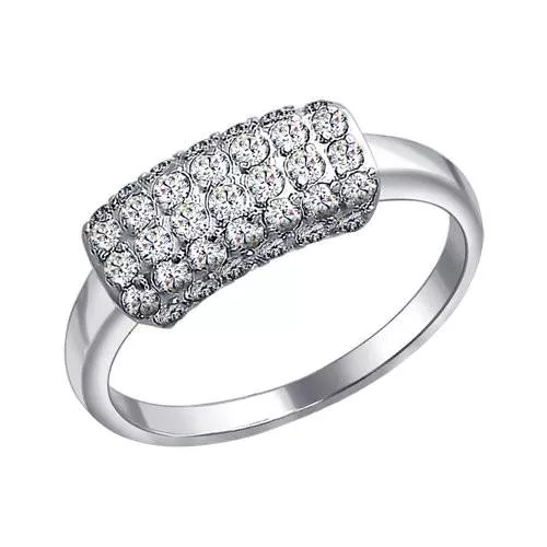 Кольцо из серебра с фианитами