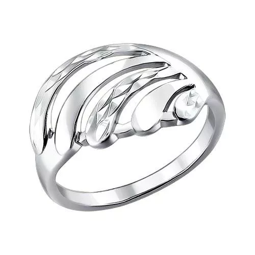 Кольцо из серебра с алмазной гранью