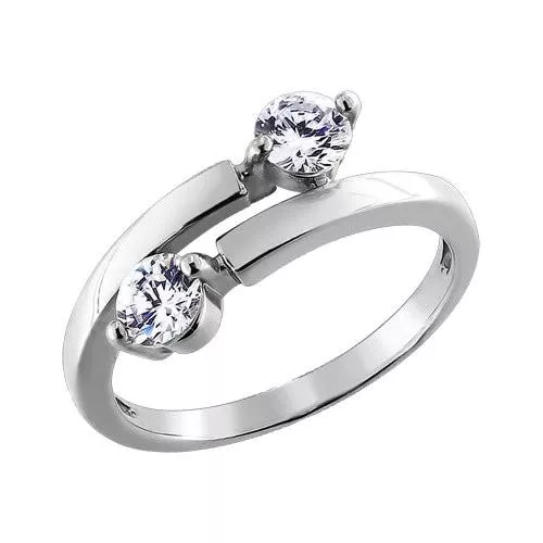 Кольцо из серебра с фианитами