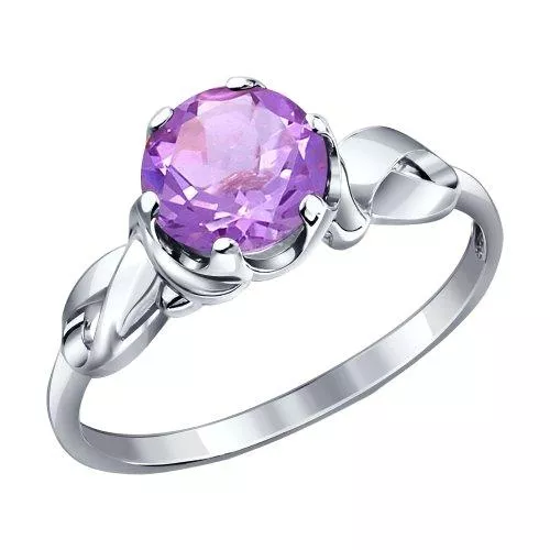 Кольцо из серебра с аметистом