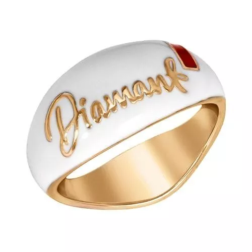 Кольцо из золочёного серебра с эмалью