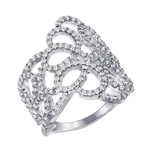 Кольцо из серебра с фианитами