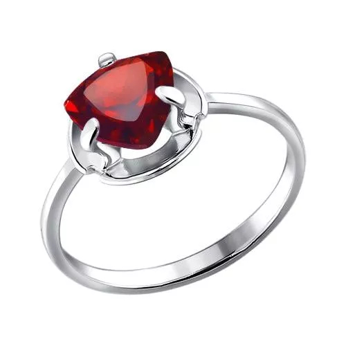 Кольцо из серебра с гранатом