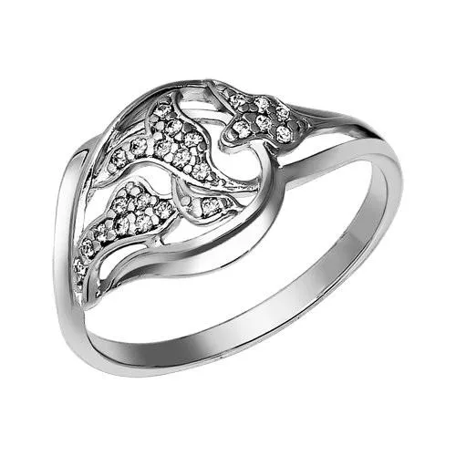 Кольцо из серебра с фианитами