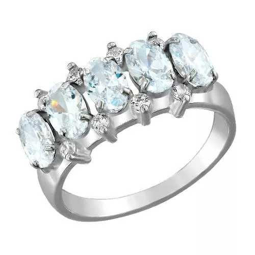 Кольцо из серебра с фианитами