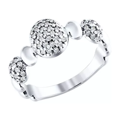 Кольцо из серебра с фианитами