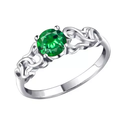 Кольцо из серебра с фианитом