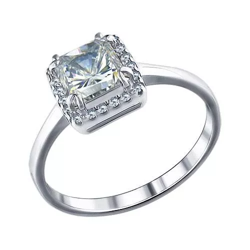 Кольцо из серебра с фианитами