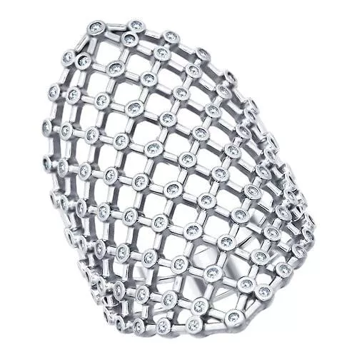 Кольцо из серебра с фианитами