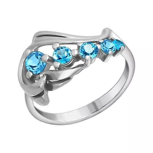 Кольцо из серебра с топазами