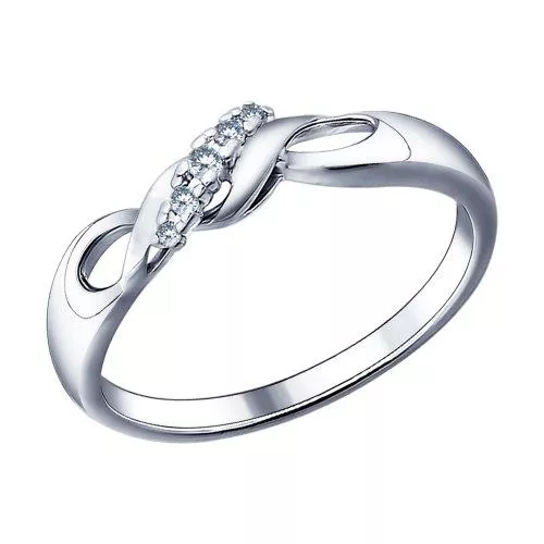 Кольцо из серебра с фианитами