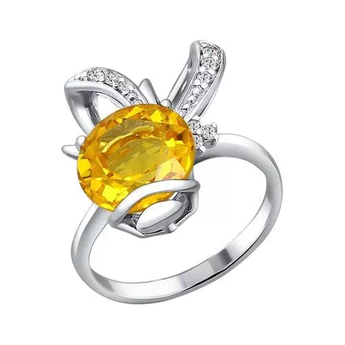 Серебряное кольцо с цитрином