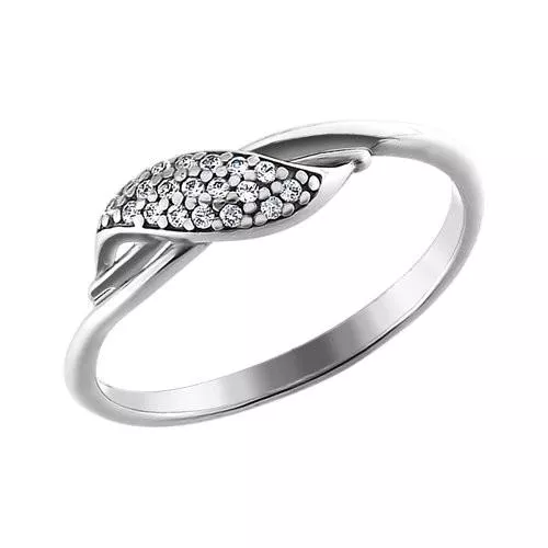 Кольцо из серебра с фианитами