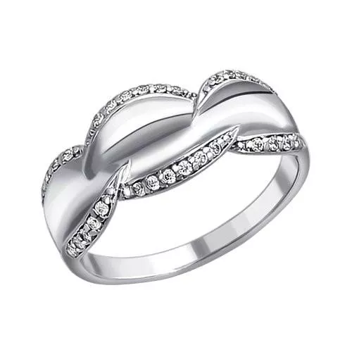 Кольцо из серебра с фианитами