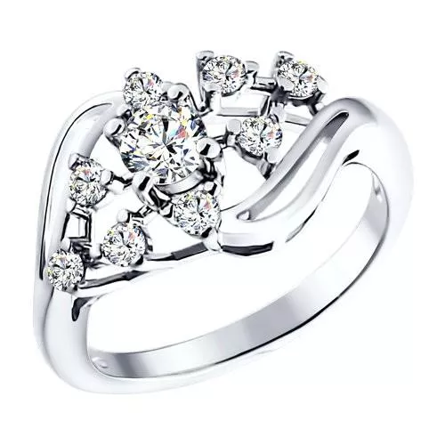 Кольцо из серебра с фианитами