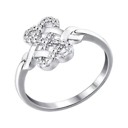 Кольцо из серебра с фианитами