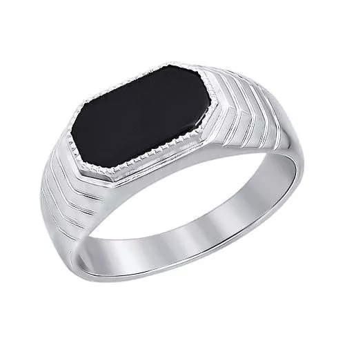 Печатка из серебра с ониксом