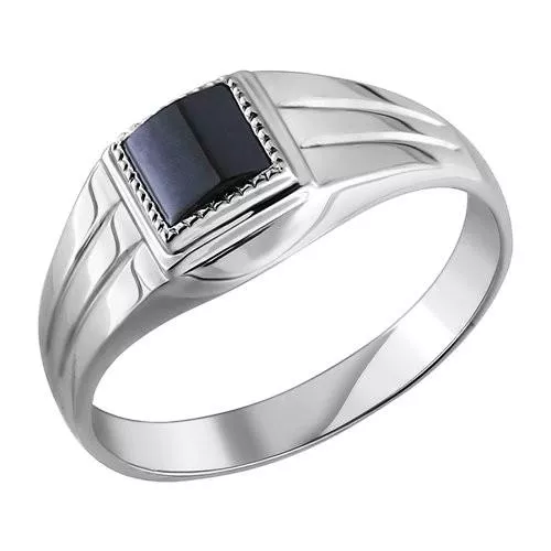 Серебряная печатка с ониксом