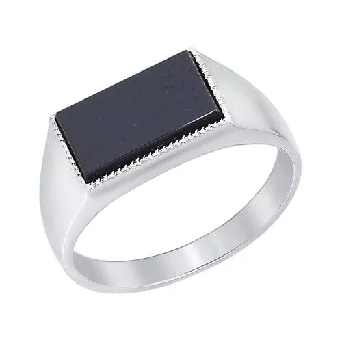 Печатка из серебра с ониксом