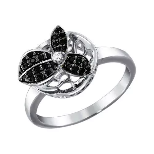 Кольцо из серебра с фианитами