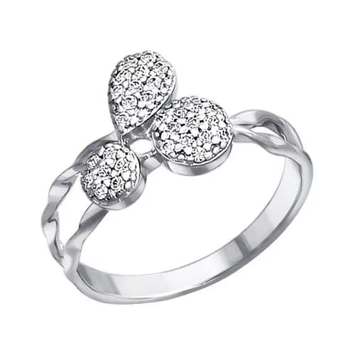 Кольцо из серебра с фианитами