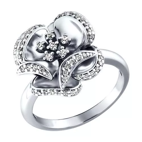 Кольцо из серебра с фианитами