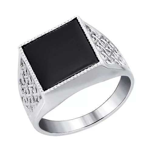 Печатка из серебра с ониксом