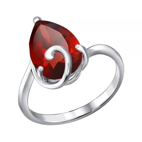 Серебряное кольцо с гранатом