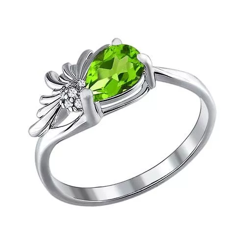 Серебряное кольцо с хризолитом