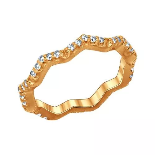 Стильное кольцо с фианитами