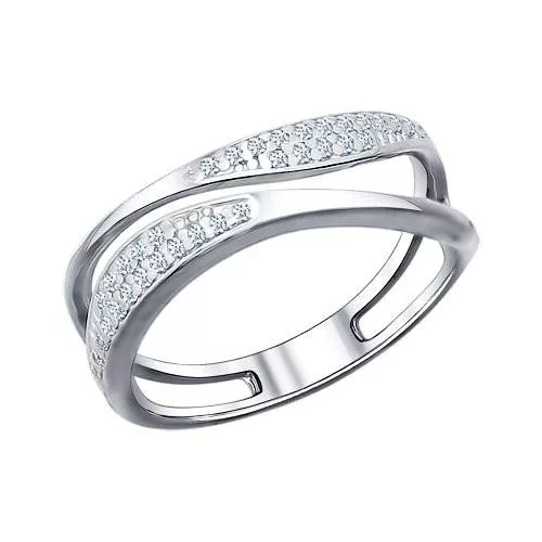 Кольцо из серебра с фианитами