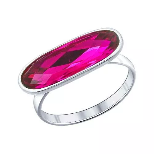 Кольцо из серебра с сиреневым кристаллом swarovski