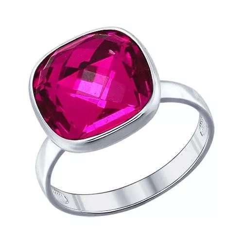 Кольцо из серебра с сиреневым кристаллом swarovski
