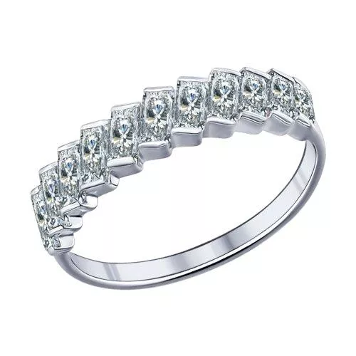 Кольцо из серебра с фианитами