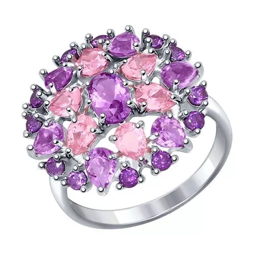 Кольцо из серебра с миксом камней