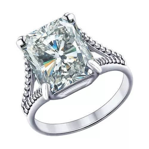 Кольцо из серебра с фианитами