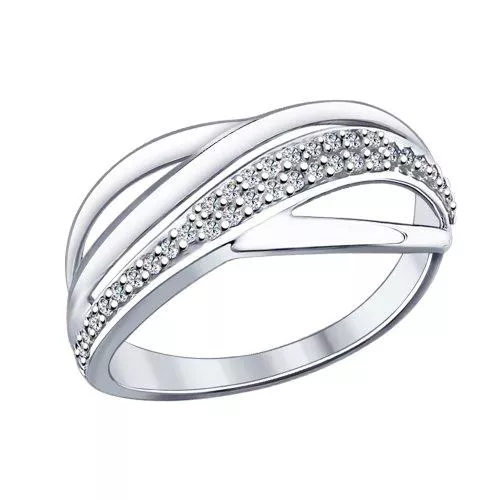 Кольцо из серебра с фианитами