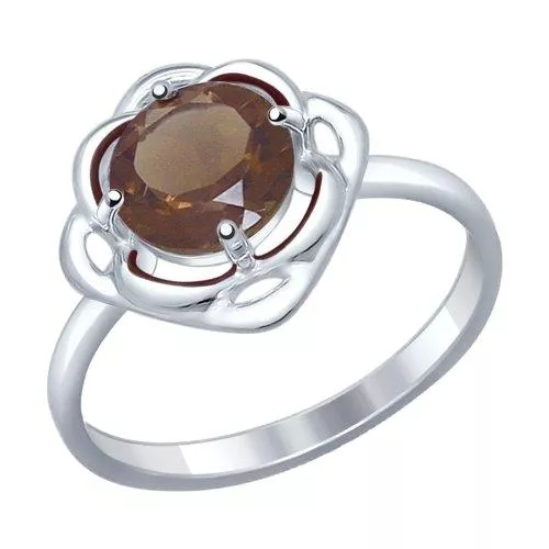 Кольцо из серебра с раухтопазом