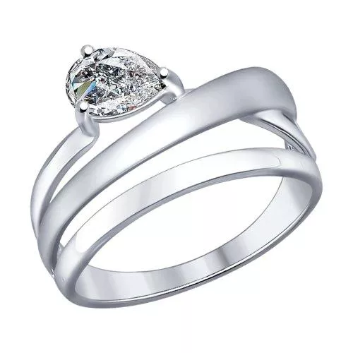 Кольцо из серебра с фианитом